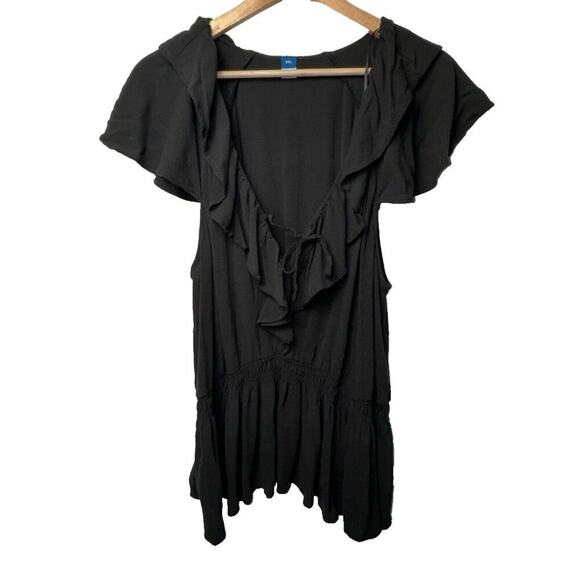 Old Navy XXL Black Ruffle Front Top - Picture 1 of 4
